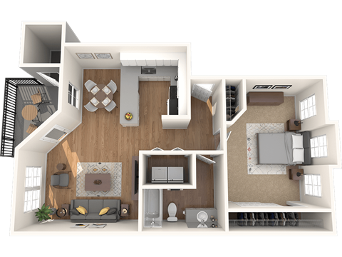 Outlook16 One Bedroom One Bathroom Floor Plan